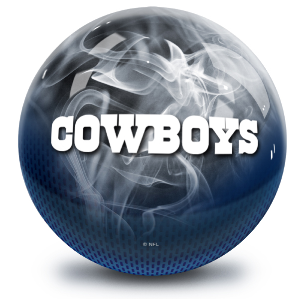 Dallas Cowboys NFL team regulation bowling ball on fire design