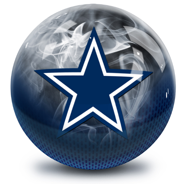 Dallas Cowboys NFL team regulation bowling ball on fire design