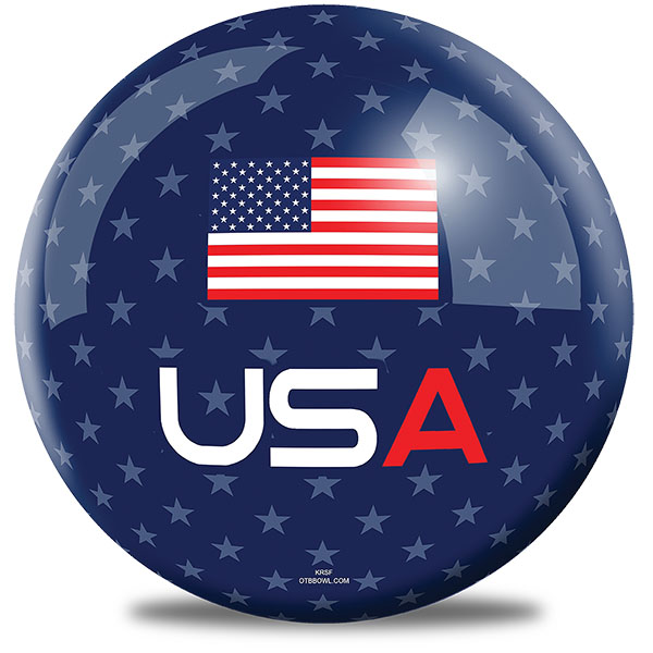 Boule De Bowling Vintage Ebonite USA 12 Lb - Rouge, Blanc, Bleu Patriotique, Percée