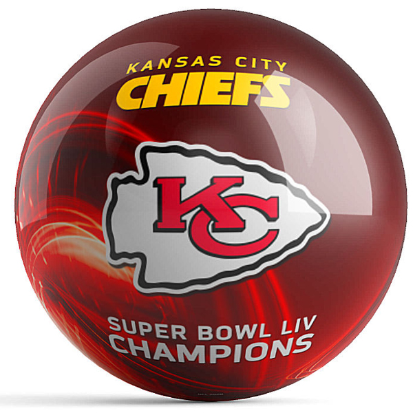 Super Bowl LIV Champion Kansas City Chiefs bowling ball NFL regulation