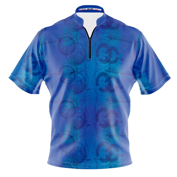 Marvel Blue Avengers Logo Repeating Pattern Jersey